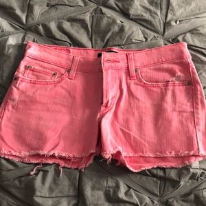 Pink jean short cutoffs
